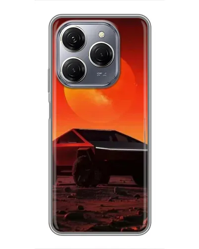 Чехол для TECNO Spark 20 Pro с картинкой «Cybertruck на Марсе»
