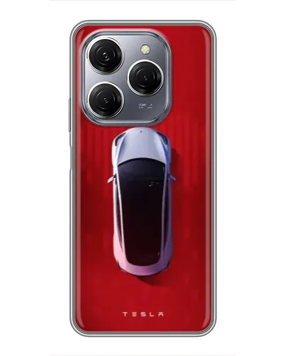 Чехол для TECNO Spark 20 Pro с картинкой «Tesla Top View»