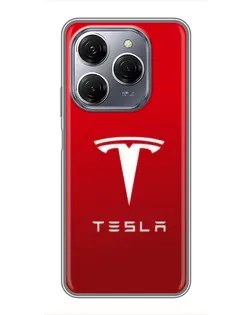 Чохол для TECNO Spark 20 Pro з картинкою «Tesla Red Classic»
