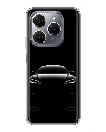 Чехол для TECNO Spark 20 Pro с картинкой «Силуэт Tesla Night»