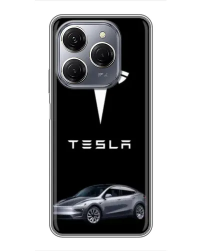 Чехол для TECNO Spark 20 Pro с картинкой «Tesla Model Y»