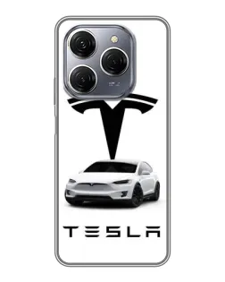 Чехол для TECNO Spark 20 Pro с картинкой «Tesla White Style»