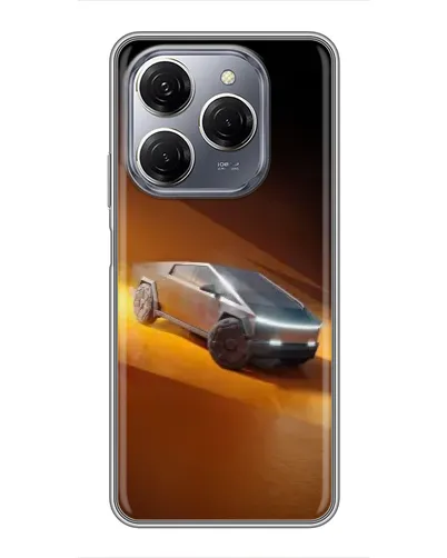 Чехол для TECNO Spark 20 Pro с картинкой «Cybertruck в пустыне»