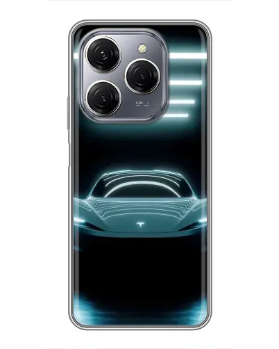 Чехол для TECNO Spark 20 Pro с картинкой «Tesla в неоне»
