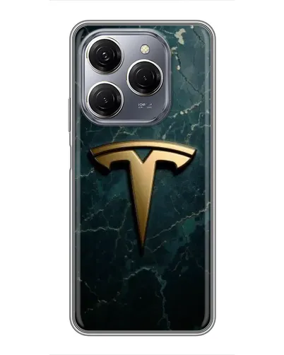 Чехол для TECNO Spark 20 Pro с картинкой «Мраморная Tesla Gold»