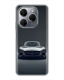 Чехол для TECNO Spark 20 Pro с картинкой «Mercedes на черном»
