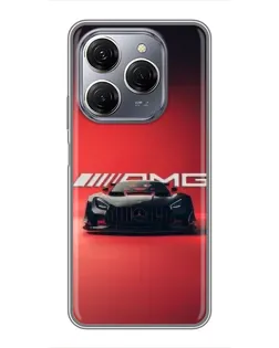 Чехол для TECNO Spark 20 Pro с картинкой «Mercedes AMG — красная линия»