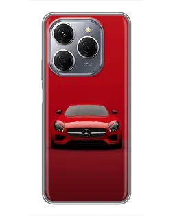 Чехол для TECNO Spark 20 Pro с картинкой «Красный Mercedes AMG»