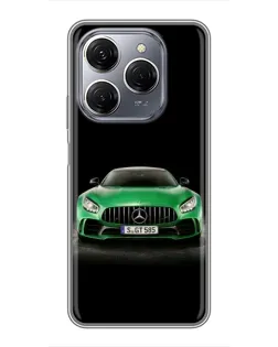 Чехол для TECNO Spark 20 Pro с картинкой «Mercedes — неоновый лого»