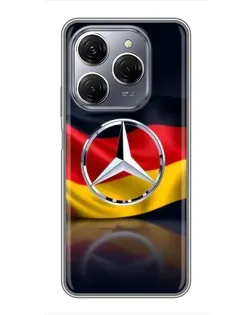 Чехол для TECNO Spark 20 Pro с картинкой «Mercedes — флаг Германии»