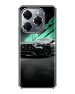 Чехол для TECNO Spark 20 Pro с картинкой «Темный Mercedes AMG»