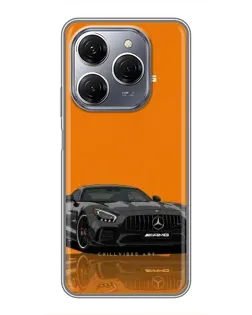 Чехол для TECNO Spark 20 Pro с картинкой «Оранжевый Mercedes AMG»