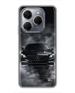 Чехол для TECNO Spark 20 Pro с картинкой «Mercedes в дыму»