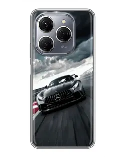 Чехол для TECNO Spark 20 Pro с картинкой «Гоночный Mercedes AMG»