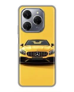 Чехол для TECNO Spark 20 Pro с картинкой «Желтый Mercedes GT»