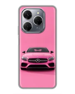 Чехол для TECNO Spark 20 Pro с картинкой «Розовый Mercedes AMG»