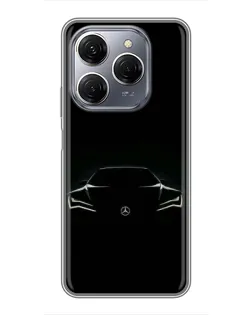 Чехол для TECNO Spark 20 Pro с картинкой «Mercedes — силуэт авто» Чехол для TECNO Spark 20 Pro с картинкой «Mercedes — силуэт авто»