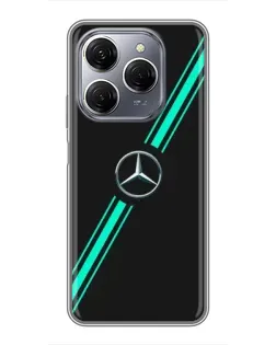 Чехол для TECNO Spark 20 Pro с картинкой «Спортивные линии Mercedes» Чехол для TECNO Spark 20 Pro с картинкой «Спортивные линии Mercedes»