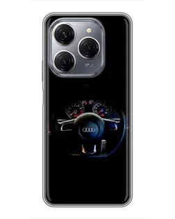 Чехол для TECNO Spark 20 Pro с картинкой «Салон Audi — руль»