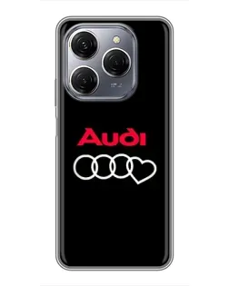 Чехол для TECNO Spark 20 Pro с картинкой «Логотип Audi Heart»