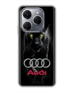 Чехол для TECNO Spark 20 Pro с картинкой «Пантера и Audi»