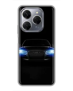 Чехол для TECNO Spark 20 Pro с картинкой «Audi в неоне»