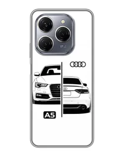 Чехол для TECNO Spark 20 Pro с картинкой «Audi — контрастный дизайн»