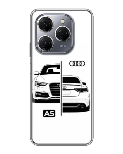 Чехол для TECNO Spark 20 Pro с картинкой «Audi — контрастный дизайн» Чехол для TECNO Spark 20 Pro с картинкой «Audi — контрастный дизайн»