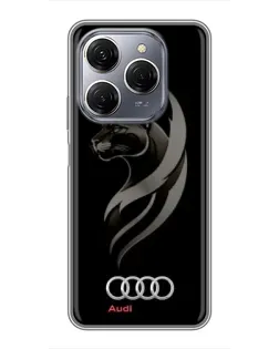 Чехол для TECNO Spark 20 Pro с картинкой «Графика — пантера и Audi»