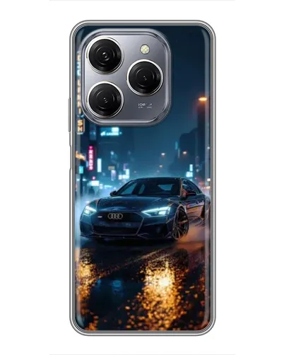 Чехол для TECNO Spark 20 Pro с картинкой «Ночной город и Audi» Чехол для TECNO Spark 20 Pro с картинкой «Ночной город и Audi»