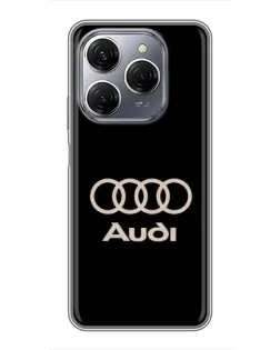 Чехол для TECNO Spark 20 Pro с картинкой «Audi — золотой логотип»