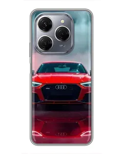 Чехол для TECNO Spark 20 Pro с картинкой «Audi RS — красный стиль»