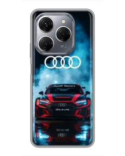 Чехол для TECNO Spark 20 Pro с картинкой «Audi Sport — неон»