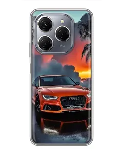 Чехол для TECNO Spark 20 Pro с картинкой «Audi — закат»