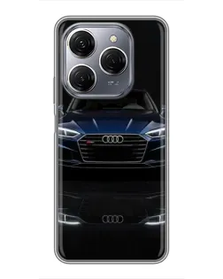 Чехол для TECNO Spark 20 Pro с картинкой «Audi — ночное отражение»