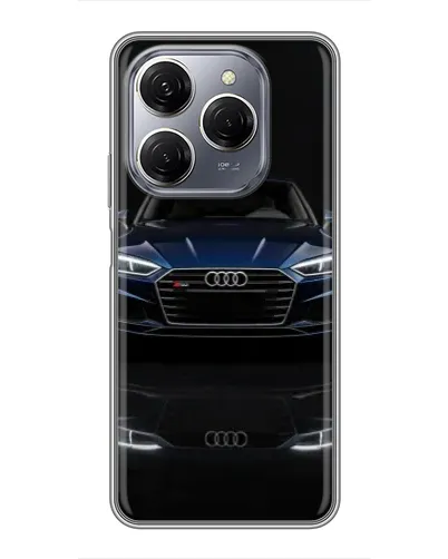 Чехол для TECNO Spark 20 Pro с картинкой «Audi — ночное отражение» Чехол для TECNO Spark 20 Pro с картинкой «Audi — ночное отражение»
