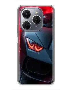 Чохол для TECNO Spark 20 Pro з картинкою «Lamborghini червоне сяйво»
