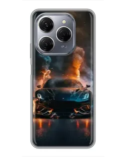 Чохол для TECNO Spark 20 Pro з картинкою «Lamborghini димна естетика»