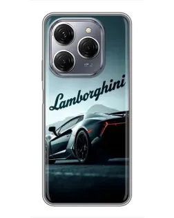 Чохол для TECNO Spark 20 Pro з картинкою «Класичний Lamborghini надпис»
