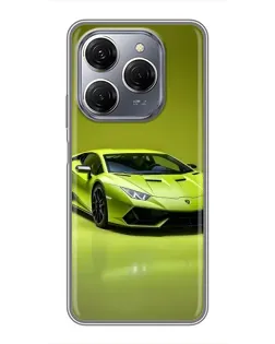 Чохол для TECNO Spark 20 Pro з картинкою «Салатовий Lamborghini Huracan»