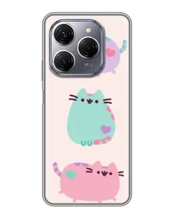 Чехол для TECNO Spark 20 Pro с картинкой «Pusheen трио»