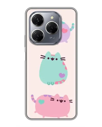 Чехол для TECNO Spark 20 Pro с картинкой «Pusheen трио»