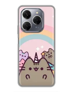 Чехол для TECNO Spark 20 Pro с картинкой «Единорог Pusheen»
