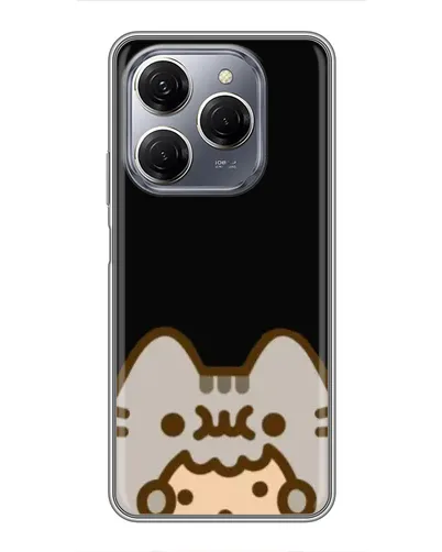 Чехол для TECNO Spark 20 Pro с картинкой «Пушин на черном»