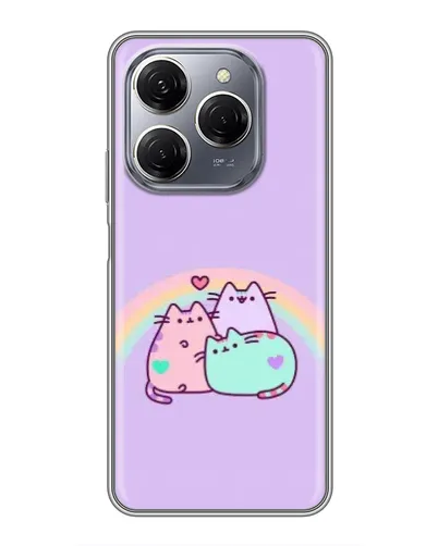 Чехол для TECNO Spark 20 Pro с картинкой «Радужные Пушины»