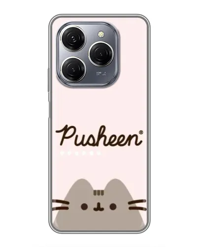 Чехол для TECNO Spark 20 Pro с картинкой «Pusheen логотип»