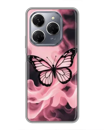 Чехол для TECNO Spark 20 Pro с картинкой «Бабочка в дыму»