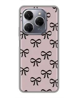 Чехол для TECNO Spark 20 Pro с картинкой «Черные бантики»