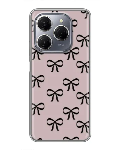 Чехол для TECNO Spark 20 Pro с картинкой «Черные бантики»