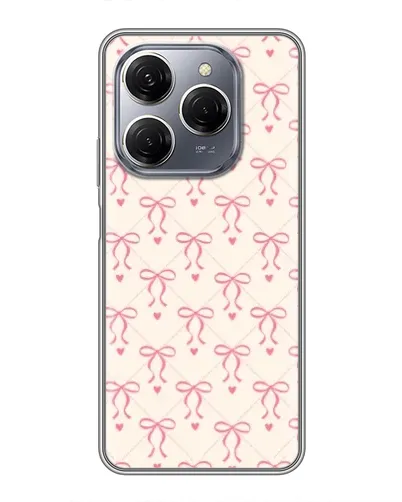 Чехол для TECNO Spark 20 Pro с картинкой «Розовые бантики Coquette»